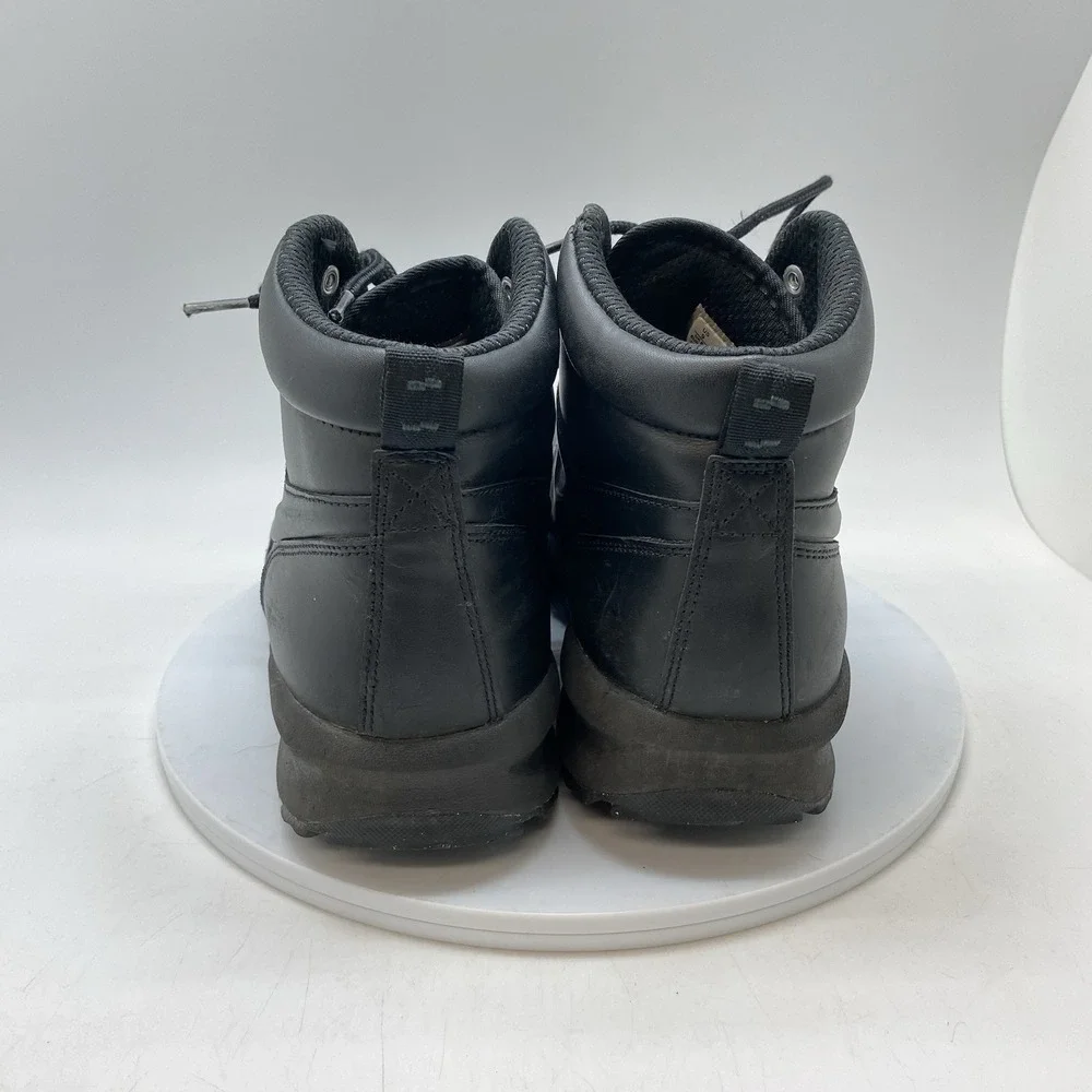 Nike‎ Manoa Boots Mens 9 Triple Black Water Resistant 454350-003 Black Leather
